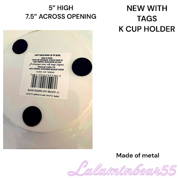 NEW WITH TAGS DECORATIVE K CUP/ACCESSORIES HOLDER-HOLDS 20 K CUPS-MADE OF METAL - Picture 10 of 10